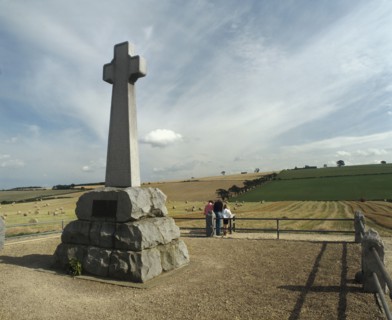 Memorial cross at Flodden Field, site of Battle of Flodden 1513, Northumberland, 1994