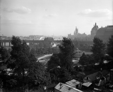 A panorama looking south-west over Victoria Embankment, London, 1901