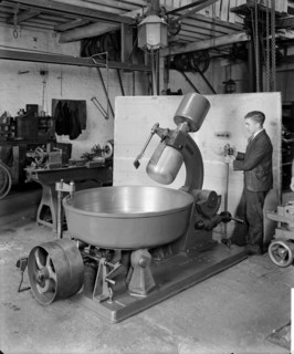 Milling equipment being demonstrated at Cold Harbour, Poplar, London, 1928