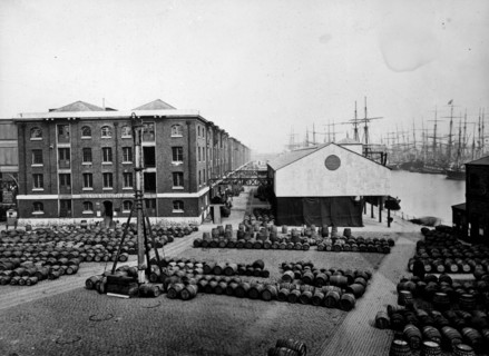 North Quay and Western Dock, London Docks, Stepney, London, before 1896