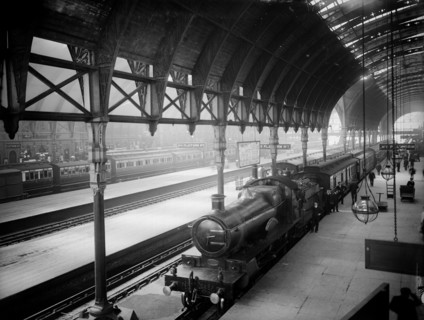Locomotive at Paddington Station, Praed Street, Westminster, London