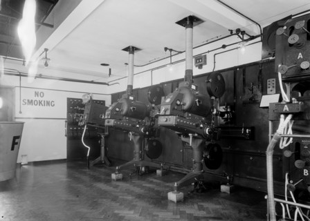 Projection box at the Odeon, Haverstock Hill, London, c1934