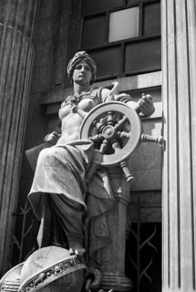Statue outside the Port of London Authority, Trinity Square, London, c1945-c1965