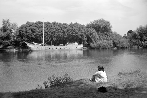 View across the River Thames at Windsor, Berkshire, c1945-c1965