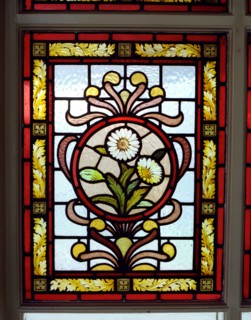 Stained glass window at Uffculme Hospital, Birmingham, West Midlands, 2000