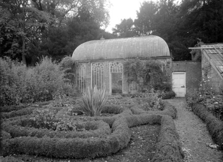 The orangery in the gardens at Howsham Hall, North Yorkshire, 1953
