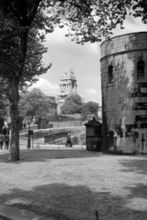 View from Tower Gardens looking towards the Port of London Authority Office, London, c1945-c1965