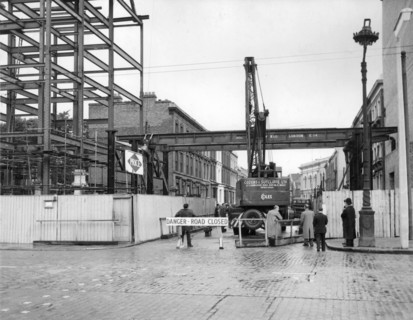 Construction work at Churchill Gardens in Pimlico, London, 1950s