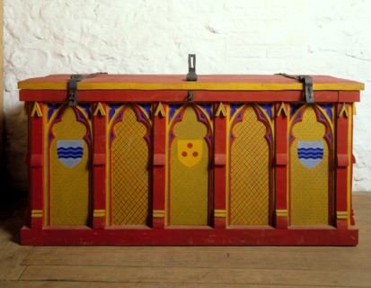 Replica Chest in the Medieval Merchant's House, French Street, Southampton, Hampshire, 1988