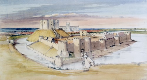 Illustration of York Castle, North Yorkshire, as it might have been in the late 13th century, 1985