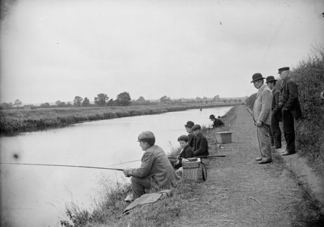 Anglers on the River Ancholme, North Lincolnshire, 1901