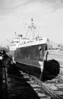 The 'Clan Chattan' in the new dry dock at Tilbury, Essex, c1945-c1965