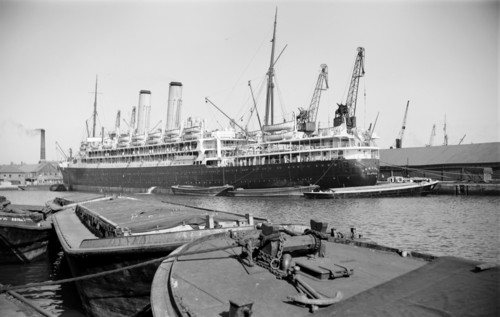 The passenger liner 'Ormonde' in Tilbury Docks, Essex, c19945-c1965