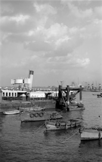 A number of small boats moored at Gravesend, Kent, c1945-c1965