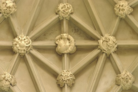 Roof bosses at Eltham Palace, London, 1999
