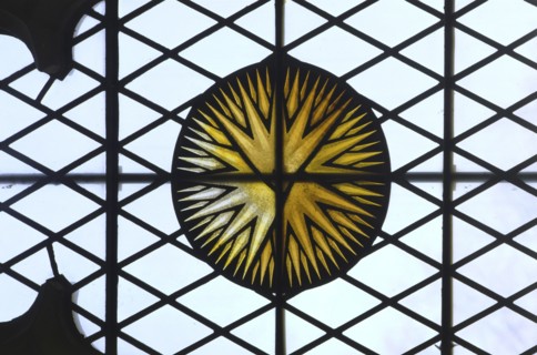 Stained glass roundel from Eltham Palace, London, 1999