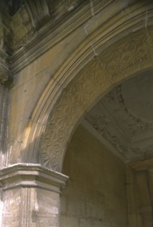 Detail of the porch at Kirby Hall, Northamptonshire, 1998