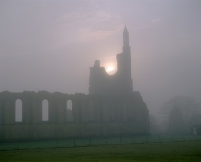 An autumn sunset at Byland Abbey, North Yorkshire, 1998