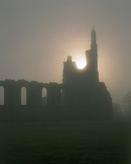 Autumn sunset at Byland Abbey, North Yorkshire, 1998