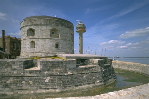 Calshot Castle and coastguard tower, Hampshire, 1995