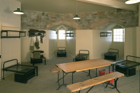 Barrack room in the keep at Calshot Castle, Hampshire, 1995