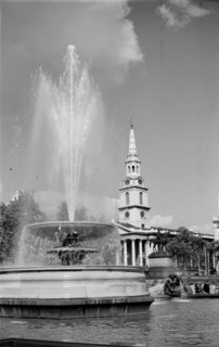 Fountain in Trafalgar Square, London, c1945-c1965