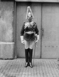 A Life Guardsman stands to attention, c1870-c1900