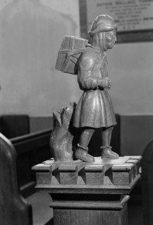 Pedlar' pew end, Swaffham, Norfolk, 1964