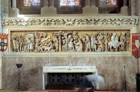 Reredos at Waltham Abbey, Essex, 1964