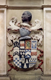 Arms from the Sondes monument, church of St Michael and All Angels, Throwley, Kent, c1965-c1969