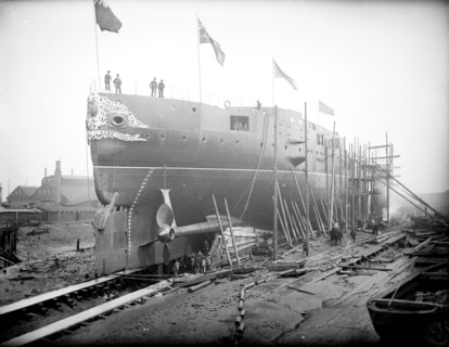 HMS Sans Pareil, under construction, Poplar, Tower Hamlets, London, c1860-c1922
