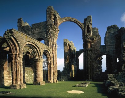 Nave in the priory church, Lindisfarne Priory, Northumberland, 1988