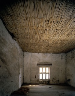 Ceiling repaired with chestnut laths, Acton Court, Bristol, 1989