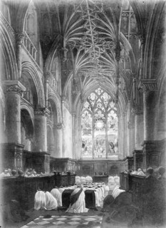 Choir of Christ Church Cathedral during a service, Oxford, Oxfordshire