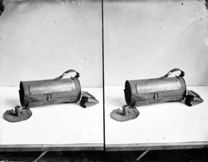 Stereo photo of a lantern, thought to have been used by Guy Fawkes during the Gunpowder Plot, 1605