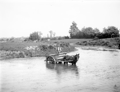 A man and a horsecart in the middle of the river,  Duxford, Hinton Waldrist, Oxfordshire, 1880 Artist