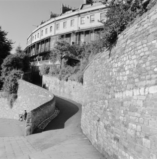 A crescent in Clifton, Bristol, 1945