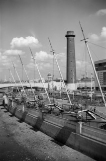 Shot Tower and lead works, Belvedere Road, Lambeth, London, c1945-1951