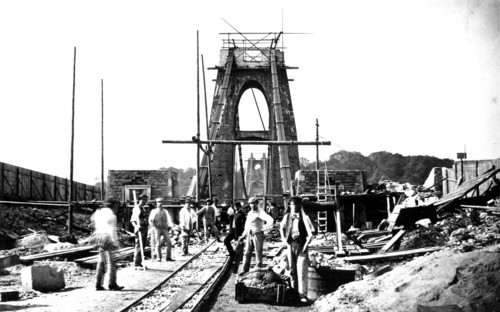 Clifton Suspension Bridge under construction, Bristol, 1864