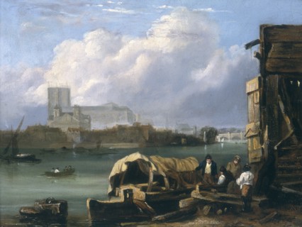 'Westminster from Lambeth', after 1827. Artist: Unknown