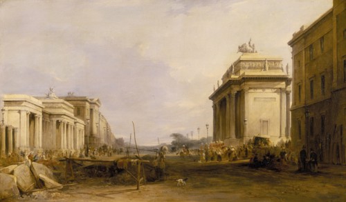 'Hyde Park Corner and Constitution Arch', c1833. Artist: James Holland