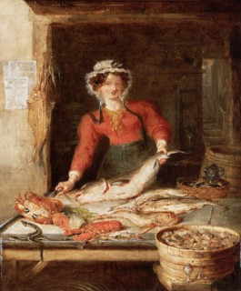 'The Fish Stall', c1830. Artist: William Kidd