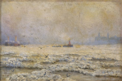 'The Frozen Thames at Greenwich', 1895. Artist: Unknown