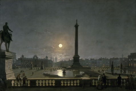 'Trafalgar Square by Moonlight', c1865. Artist: Henry Pether