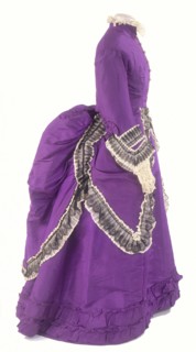 A side view of a fashionable day dress, c1875. Artist: Unknown
