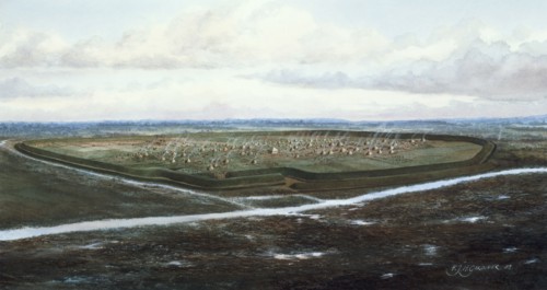 Uphall Camp, London, c100 BC.  Artist: Frank Gardiner