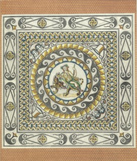 Mosaic floor with Bacchus on a tiger, Roman, from London, (1st century?). Artist: Unknown