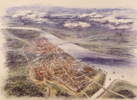 Aerial view of Londinium (London) from the north-west, c2nd century. Artist: Unknown