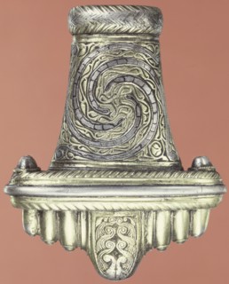 Silver gilt sword pommel, (Saxon?). Artist: Unknown