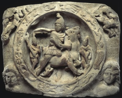 Sacrificial scene of Mithras slaying the bull. Artist: Unknown